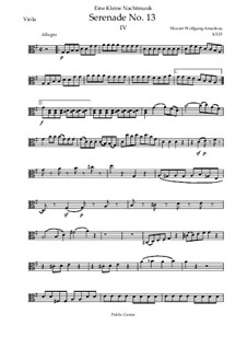 Rondo: For string quartet – Viola Part by Wolfgang Amadeus Mozart