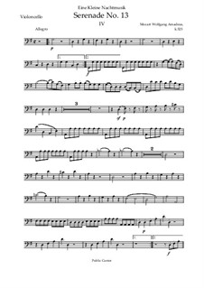 Rondo: For string quartet – Cello Part by Wolfgang Amadeus Mozart