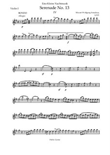 Rondo: For string quartet – parts by Wolfgang Amadeus Mozart