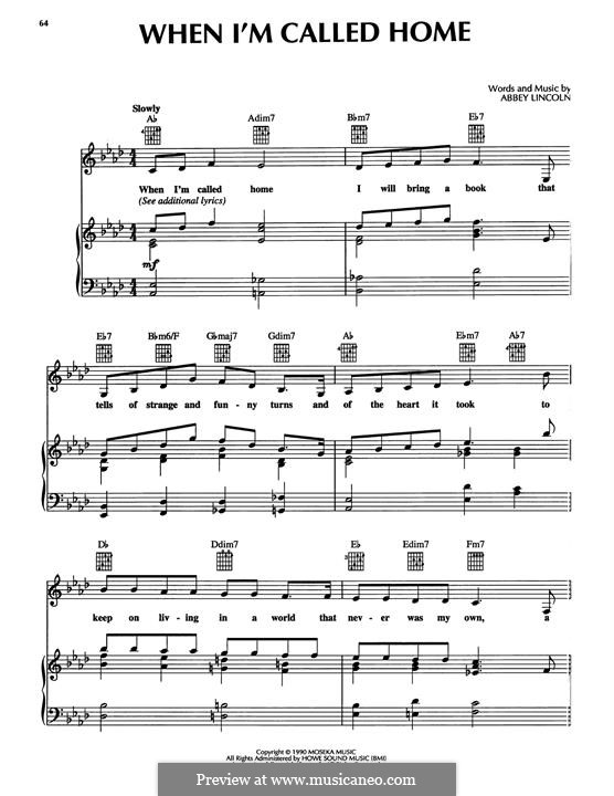 When I'm Called Home: When I'm Called Home by Abbey Lincoln