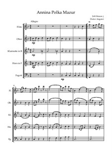 Annina Polka mazur für HB5, Op.415: Annina Polka mazur für HB5 by Johann Strauss (Sohn)