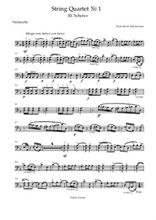 String Quartet No.1 in D Major, TH 111 Op.11: Movement III (cello) by Pyotr Tchaikovsky