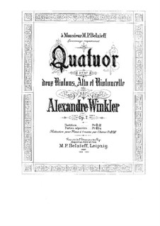 String Quartet No.1, Op.7: String Quartet No.1 by Alexander Winkler