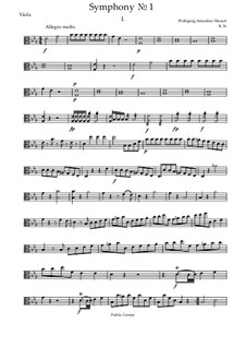 Symphony No.1 in E Flat Major, K.16: Movement I (viola part) by Wolfgang Amadeus Mozart