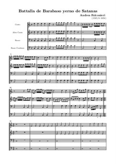 Battalla de Barabaso yerno de Satanas: Full score by Andrea Falconieri
