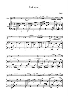 Sicilienne for Cello and Piano, Op.78: Score, solo part by Gabriel Fauré