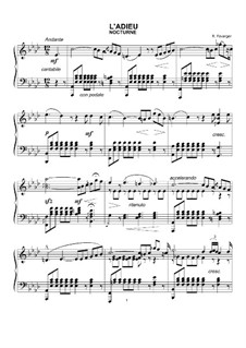 L'Adieu, Op.18: For piano by Rene Favarger