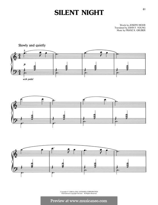 Piano version: For a single performer by Franz Xaver Gruber