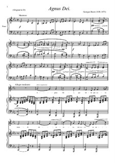 Agnus Dei: Piano-vocal score by Georges Bizet
