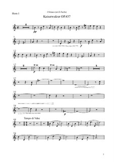 Emperor Waltz, Op.437: For horns by Johann Strauss (Sohn)