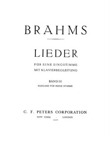 Selected Songs III: Selected Songs III by Johannes Brahms