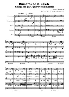 Recuerdos de viaje: No.6 Rumores de la Caleta, for brass quintet by Isaac Albéniz