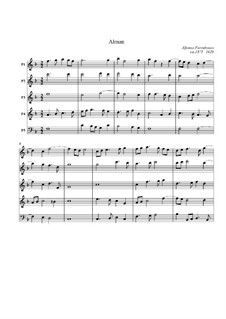 Alman for Strings: Alman for Strings by Alfonso Ferrabosco (the younger)