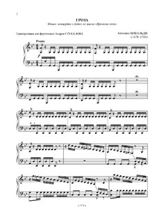 Violin Concerto No.2 in G Minor 'L'estate', RV 315: Piano version by Antonio Vivaldi