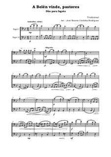A Belén vinde, pastores: For bassoons by folklore