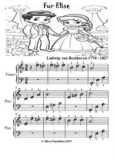 For Elise, for Piano, WoO 59: Easiest piano 2nd Edition by Ludwig van Beethoven