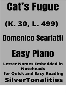 Sonata No.499 in G Minor, K.30 L.499 P.86: Fugue, for easy piano 2nd Edition by Domenico Scarlatti