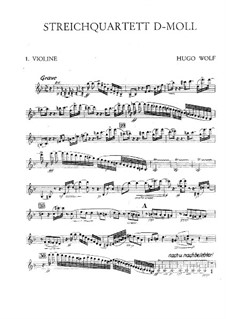 String Quartet 'Entbehren sollst du, sollst entbehren': Parts by Hugo Wolf