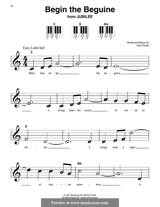 Begin the Beguine: For piano by Cole Porter