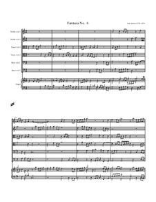 Fantasia No.6, for Six Viols and Organ: Fantasia No.6, for Six Viols and Organ by John Jenkins