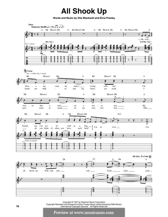All Shook Up: For guitar by Elvis Presley, Otis Blackwell