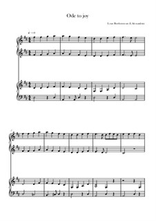 Ode to Joy, for Piano: For four hands by Ludwig van Beethoven