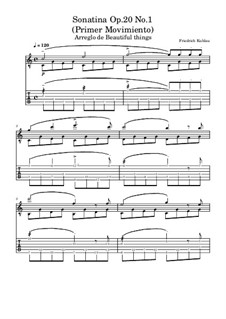 Three Sonatinas for Piano, Op.20: Sonatina No.1. Movement I, for guitar by Friedrich Kuhlau