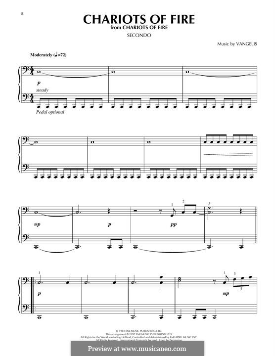 Chariots of Fire: For piano four hands by Vangelis