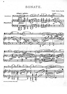 Sonata for Cello and Piano No.1, Op.12: Score by Gustav Jensen