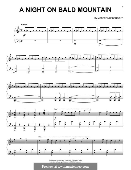 Night on Bald Mountain: For piano by Modest Mussorgsky