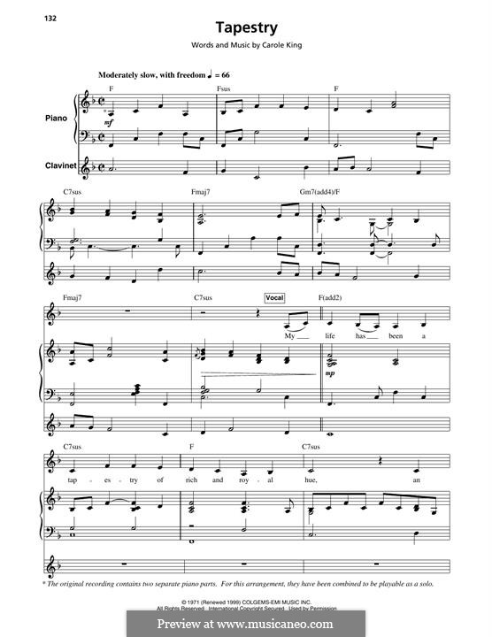 Tapestry: For clavinet and piano by Carole King