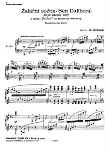 Dalibor, B.133 T.96: Scene 'Když Zdaněk můj', for piano by Bedřich Smetana