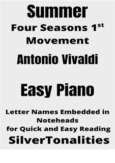 Violin Concerto No.2 in G Minor 'L'estate', RV 315: Movement I, for easy piano 2nd Edition by Antonio Vivaldi