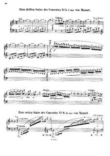 Cadenzas to Piano Concerto in E Flat Major by Mozart: To movement I by Johann Nepomuk Hummel