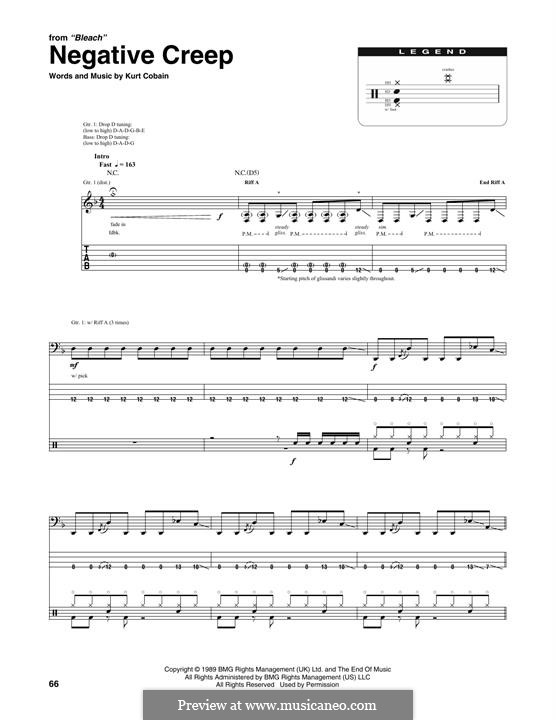 Negative Creep (Nirvana): Transcribed score by Kurt Cobain