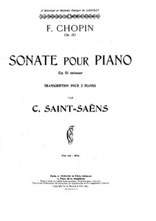 Sonata for Piano No.2 in B Flat Minor, Op.35: For two pianos four hands by Frédéric Chopin