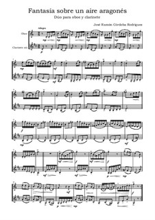Fantasía sobre un aire aragonés / Fantasy on an Aragonese Air: Dúo para oboe y clarinete by José Ramón Córdoba Rodríguez
