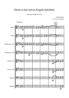 Denn er hat seinen Engeln.. Psalm 91:11 – Oktett: Denn er hat seinen Engeln.. Psalm 91:11 – Oktett by Felix Mendelssohn-Bartholdy