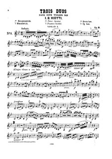 Three Duos for Two Violins, WIV 28-30 Op.9: Parts by Giovanni Battista Viotti