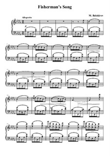 Fisherman's Song: For piano by Mily Balakirev