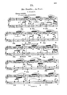 Die Forelle (The Trout), D.550 Op.32: Arrangement for piano (D Flat Major) by Franz Schubert