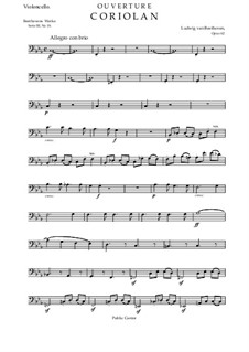 Ouvertüre Coriolan (Coriolanus Overture), Op.62: Cello Part by Ludwig van Beethoven