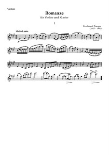 Romanze für Violine und Klavier: No.1 by Ferdinand Praeger