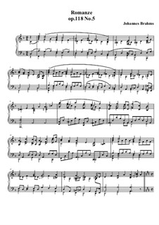 Six Pieces, Op.118: No.5 Romance by Johannes Brahms