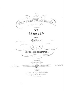 Six Landler, Op.12: For guitar by Johann Kaspar Mertz