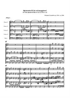 Three Quintets for Two Violins, Two Flutes and Cello, Op.1: Full score by Prospero Cauciello