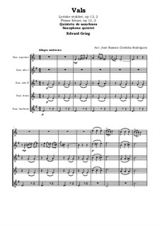 Lyric Pieces, Op.12: No.2 Waltz, for saxophone quintet by Edvard Grieg