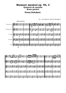 Six Musical Moments, D.780 Op.94: Musical moment No.3, for brass quintet by Franz Schubert