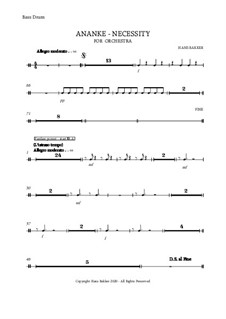 Fanfare Ananke - Necessity for orchestra: Parts by Hans Bakker