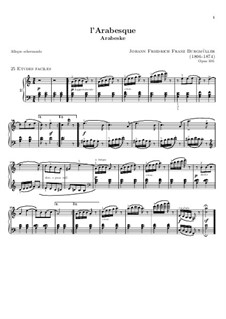 No.2 Arabesque: For piano (high quality sheet music) by Johann Friedrich Burgmüller